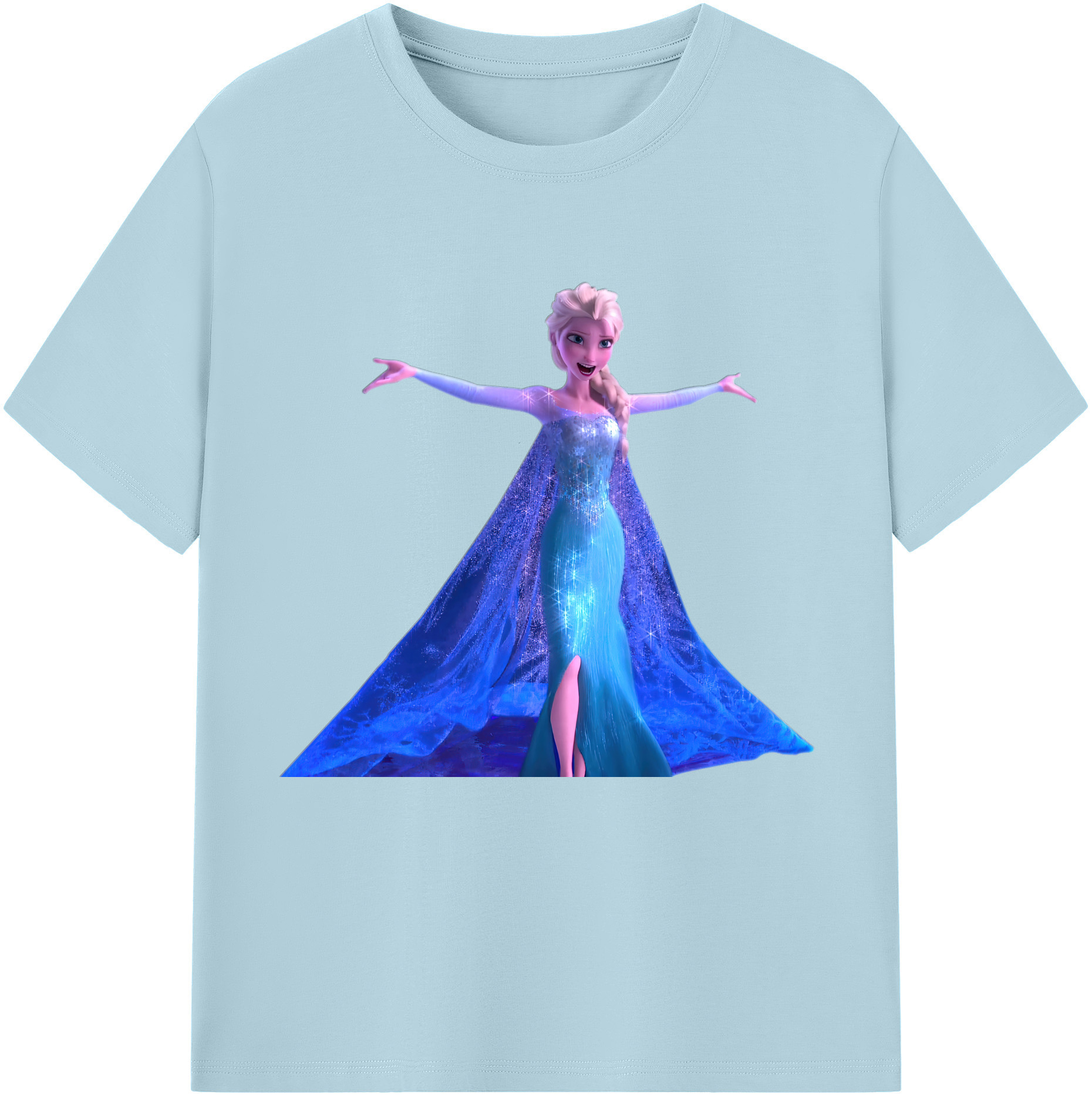 アナと雪の女王 アンナ エルサ Frozen Anna Elsa 綿100％半袖Tシャツ（フロントプリント）
